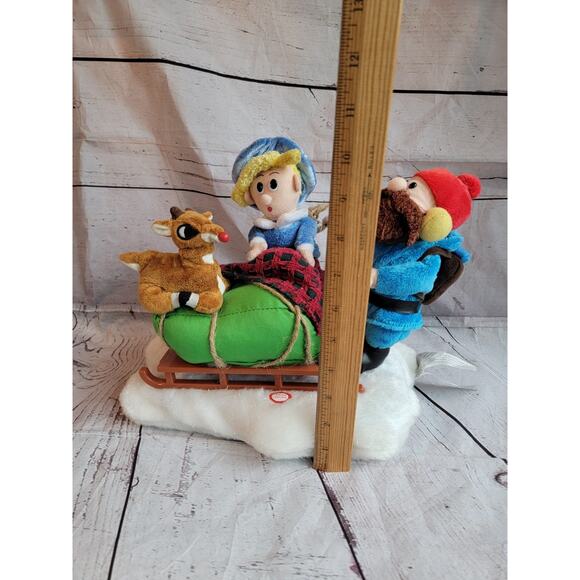 Gemmy Rudolph The Red Nosed Reindeer Herney& Yukon Cornelius Sleigh Working - Picture 11 of 12